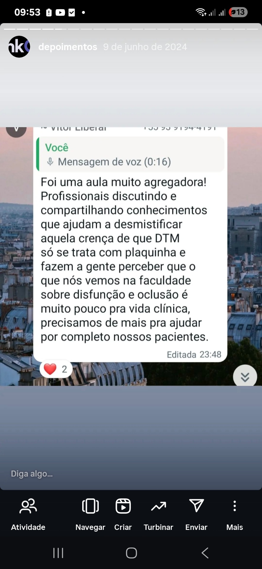 Depoimento de Dr. Vitor Liberal